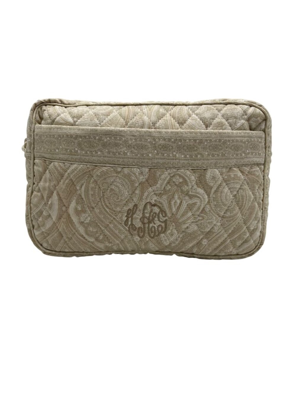 Vera Bradley White And Tan Paisley Print Slim Crossbody